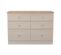Ready Assembled 2 U Cumbria 6 Drawer Midi Chest (Ready Assembled) in Taupe | Size: Large Ready Assembled 2 U Taupe Large