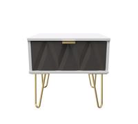 Ready Assembled 2 U Dallas 1 Drawer Bedside (Ready Assembled) in Dark Grey Ready Assembled 2 U Dark Grey