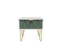 Ready Assembled 2 U Dallas 1 Drawer Bedside (Ready Assembled) in Green Ready Assembled 2 U Green