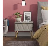 Ready Assembled 2 U Dallas 1 Drawer Bedside (Ready Assembled) in Grey Ready Assembled 2 U Grey