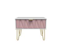 Ready Assembled 2 U Dallas 1 Drawer Wide Side Table (Ready Assembled) in Dusty Pink Ready Assembled 2 U Dusty Pink