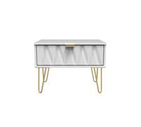 Ready Assembled 2 U Dallas 1 Drawer Wide Side Table (Ready Assembled) in White Ready Assembled 2 U White