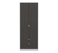 Ready Assembled 2 U Dallas 2 Door 2 Drawer Wardrobe (Ready Assembled) in Dark Grey Ready Assembled 2 U Dark Grey