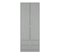 Ready Assembled 2 U Dallas 2 Door 2 Drawer Wardrobe (Ready Assembled) in Grey | Size: Large Ready Assembled 2 U Grey Large