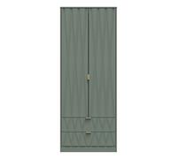 Ready Assembled 2 U Dallas 2 Door 2 Drawer Wardrobe (Ready Assembled) in Pale Green | Size: Large Ready Assembled 2 U Pale Green Large