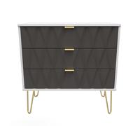 Ready Assembled 2 U Dallas 3 Drawer Chest (Ready Assembled) in Dark Grey Ready Assembled 2 U Dark Grey