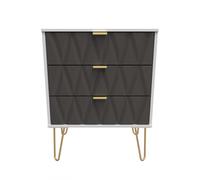 Ready Assembled 2 U Dallas 3 Drawer Chest (Ready Assembled) in Dark Grey Ready Assembled 2 U Dark Grey