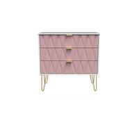 Ready Assembled 2 U Dallas 3 Drawer Chest (Ready Assembled) in Dusty Pink Ready Assembled 2 U Dusty Pink