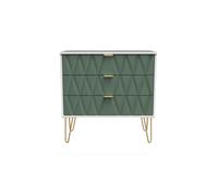 Ready Assembled 2 U Dallas 3 Drawer Chest (Ready Assembled) in Green Ready Assembled 2 U Green