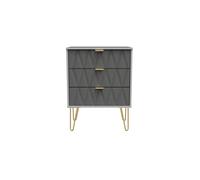 Ready Assembled 2 U Dallas 3 Drawer Chest (Ready Assembled) in Mid Grey Ready Assembled 2 U Mid Grey