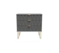 Ready Assembled 2 U Dallas 3 Drawer Chest (Ready Assembled) in Mid Grey Ready Assembled 2 U Mid Grey