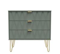 Ready Assembled 2 U Dallas 3 Drawer Chest (Ready Assembled) in Pale Green | Size: Medium Ready Assembled 2 U Pale Green Medium