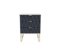 Ready Assembled 2 U Dallas 3 Drawer Midi Sideboard (Ready Assembled) in Dark Blue Ready Assembled 2 U Dark Blue