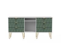 Ready Assembled 2 U Dallas 6 Drawer Sideboard (Ready Assembled) in Green Ready Assembled 2 U Green