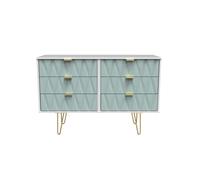 Ready Assembled 2 U Dallas 6 Drawer Wide Chest (Ready Assembled) in Duck Egg Blue Ready Assembled 2 U Duck Egg Blue