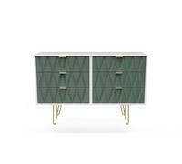 Ready Assembled 2 U Dallas 6 Drawer Wide Chest (Ready Assembled) in Green Ready Assembled 2 U Green