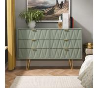 Ready Assembled 2 U Dallas 6 Drawer Wide Chest (Ready Assembled) in Pale Green Ready Assembled 2 U Pale Green