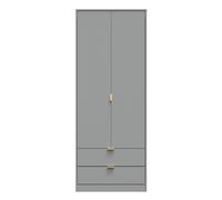 Ready Assembled 2 U Denver 2 Door Robe 2 Drawer Robe (Ready Assembled) in Grey | Size: Large Ready Assembled 2 U Grey Large