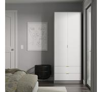Ready Assembled 2 U Denver 2 Door Robe 2 Drawer Robe (Ready Assembled) in Mid Grey | Size: Large Ready Assembled 2 U Mid Grey Large