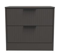 Ready Assembled 2 U Denver 2 Drawer Side Table (Ready Assembled) in Dark Grey Ready Assembled 2 U Dark Grey