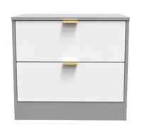 Ready Assembled 2 U Denver 2 Drawer Side Table (Ready Assembled) in Mid Grey Ready Assembled 2 U Mid Grey