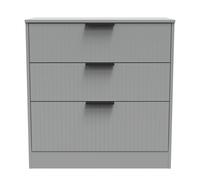 Ready Assembled 2 U Denver 3 Drawer Deep Chest (Ready Assembled) in Grey Ready Assembled 2 U Grey