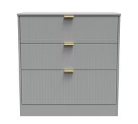 Ready Assembled 2 U Denver 3 Drawer Deep Chest (Ready Assembled) in Grey | Size: Medium Ready Assembled 2 U Grey Medium