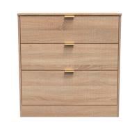 Ready Assembled 2 U Denver 3 Drawer Deep Chest (Ready Assembled) in Light Oak | Size: Medium Ready Assembled 2 U Light Oak Medium
