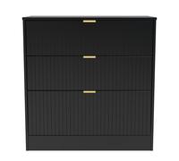 Ready Assembled 2 U Denver 3 Drawer Deep Chest (Ready Assembled) in True Black Ready Assembled 2 U True Black