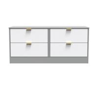 Ready Assembled 2 U Denver 4 Drawer Bed Box (Ready Assembled) in Mid Grey | Size: Small Ready Assembled 2 U Mid Grey Small