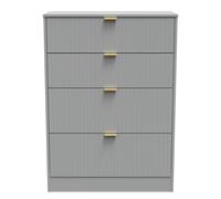Ready Assembled 2 U Denver 4 Drawer Deep Chest (Ready Assembled) in Grey | Size: Medium Ready Assembled 2 U Grey Medium