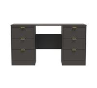 Ready Assembled 2 U Denver 6 Drawer Kneehole Desk (Ready Assembled) in Dark Grey Ready Assembled 2 U Dark Grey