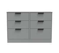 Ready Assembled 2 U Denver 6 Drawer Wide Chest (Ready Assembled) in Grey Ready Assembled 2 U Grey