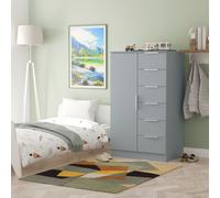 Ready Assembled 2 U Dover 1 Door 5 Drawer Childrens Wardrobe (Ready Assembled) in Light Blue Ready Assembled 2 U Light Blue