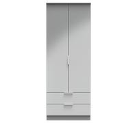 Ready Assembled 2 U Dover 2 Door 2 Drawer Wardrobe (Ready Assembled) in Dark Grey Ready Assembled 2 U Dark Grey