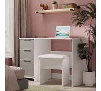 Ready Assembled 2 U Dover 3 Drawer Desk (Ready Assembled) in Mid Grey Ready Assembled 2 U Mid Grey