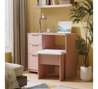 Ready Assembled 2 U Dover 3 Drawer Vanity (Ready Assembled) in Dusty Pink Ready Assembled 2 U Dusty Pink