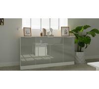 Ready Assembled 2 U Dover 4 Door 1 Drawer Wide Unit (Ready Assembled) in Mid Grey Ready Assembled 2 U Mid Grey