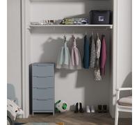 Ready Assembled 2 U Dover 4 Drawer Tall Bedside (Ready Assembled) in Light Blue Ready Assembled 2 U Light Blue