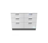 Ready Assembled 2 U Dover 6 Drawer Wide Chest (Ready Assembled) in White Ready Assembled 2 U White