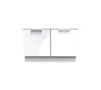Ready Assembled 2 U Dover Compact 2 Door TV & Media Unit (Ready Assembled) in White Ready Assembled 2 U White