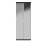 Ready Assembled 2 U Dover Tall 2 Door Mirrored Wardrobe (Ready Assembled) in Mid Grey Ready Assembled 2 U Mid Grey
