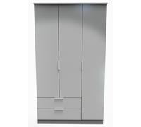Ready Assembled 2 U Dover Triple Wardrobe with 2 Drawers (Ready Assembled) in Dark Grey Ready Assembled 2 U Dark Grey