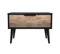Fuji 1 Drawer Side Table In Carini Walnut (Ready Assembled)