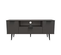 Fuji 2 Door 1 Drawer Wide TV Unit (Ready Assembled) Ready Assembled 2 U Dark Grey One Size