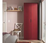 Welcome Furniture Ltd Hong Kong Tall Double Wardrobe in Red Matt - Ready Assembled, Red