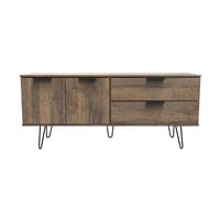Fuji 2 Drawer 2 Door Wide Sideboard In Vintage Oak (Ready Assembled)