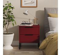 Welcome Furniture Ltd Hong Kong 2 Drawer Compact Bedside Cabinet in Red Matt - Ready Assembled, Red