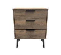 Ready Assembled 2 U Fuji 3 Drawer Chest (Ready Assembled) in Dark Brown Ready Assembled 2 U Dark Brown