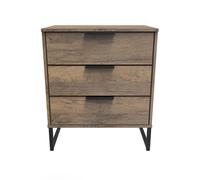 Fuji 3 Drawer Chest In Vintage Oak (Ready Assembled)